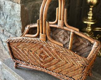 Rattan magazine rack