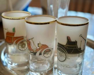 Vintage frosted highball glasses