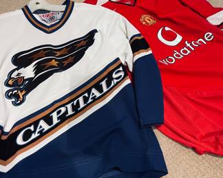 Youth Capitols Hockey Jersey and Manchester United Jersey 