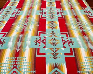 Pendleton Blanket on mid century style platform bed