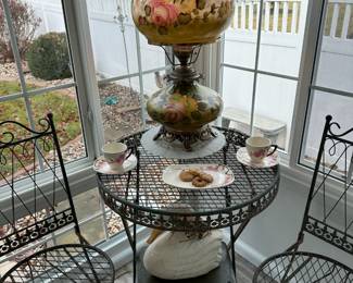 Vintage Wrought Iron Bistro Set