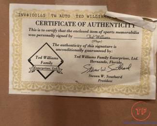 TED WILLIAMS Signed "Ted Williams Meets Babe Ruth" with COA
