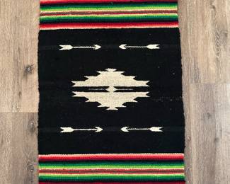 Southwestern Navajo Style Medallion Arrows Hand Woven Saddle Blanket/Rug (46" x 27")