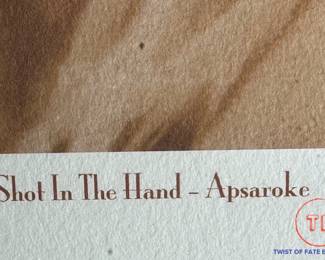 Limited Edition E.S. CURTIS Framed Photographic Reprint "Shot In The Hand - Apsaroke"