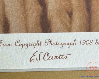 Limited Edition E.S. CURTIS Framed Photographic Reprint "Shot In The Hand - Apsaroke"