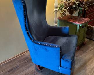 Contemporary High Back Studded Armchair