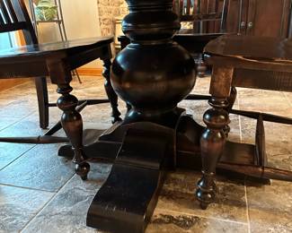 CANADEL Solid Wood Round Dining Room Table Set