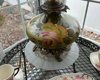 Hand Painted Electrified Gone with the Wind Lamp