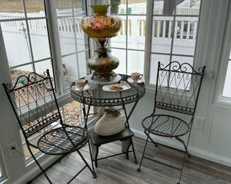 Vintage Wrought Iron Bistro Set