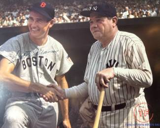 TED WILLIAMS Signed "Ted Williams Meets Babe Ruth" with COA