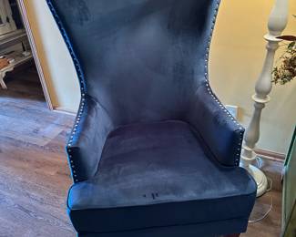 Contemporary High Back Studded Armchair