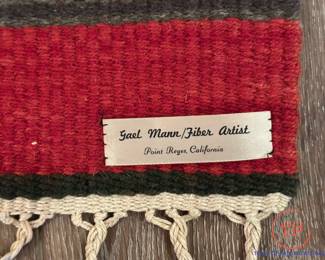 Signed GAEL MANN FIBER ART Weaving Rug Native American Style (35" x 24")