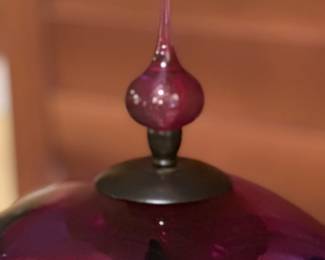 LOTTON Art Glass Multi Floral Table Lamp Signed CHARLES LOTTON 1996 (27" Tall)