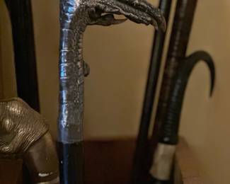 Elemental Shaman Ceremonial Staff Walking Stick with Silver Plated Turkey Claw