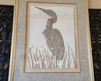 Heron Original Art by L Pandy