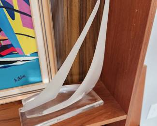 Reggie Carson Acrylic Sailboat Sculpture, signed
