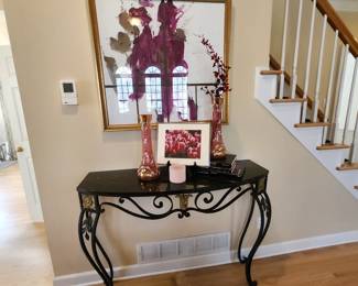 Lovely Wall Mount Demilune with Scroll Detailing