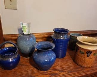 Lots of north carolina pottery from local artists.