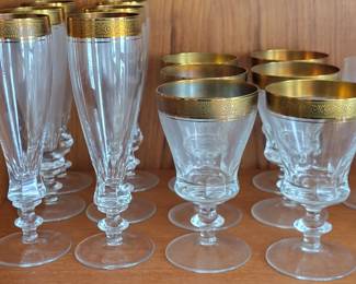Very rare 24kt gold and crystal  Thereseinthal bernadotte glass set. 
16pcs.  