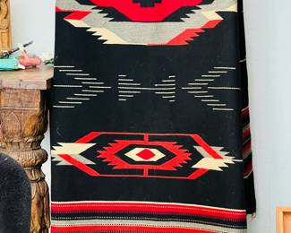 Navajo whirling log woven blanket