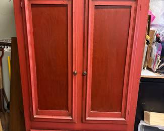 Red painted cabinet