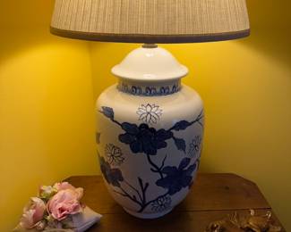 Vintage blue white lamp