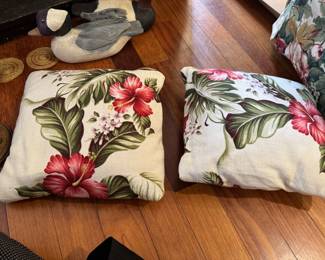 Vintage bark cloth pillows