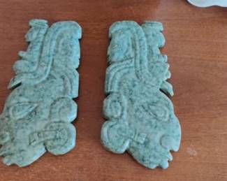 Aztec or Mayan carved gods