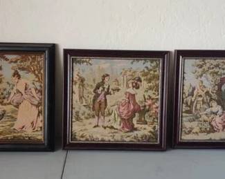 Vintage framed tapestry Possibly French