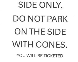 Parking one side only