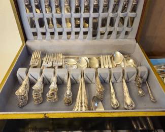 Chateau Rose sterling flatware for 12.