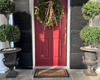 Pair of Victorian Cast Iron Urns