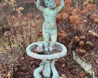 Bronze cherub fountain