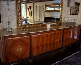 9' Italian La Permanente  Monili Cantù marble top Sideboard