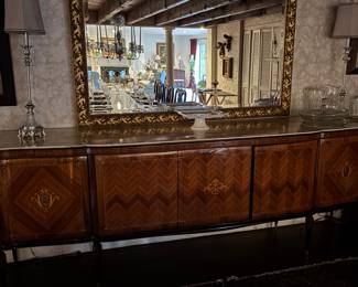 9' Italian La Permanente  Monili Cantù marble top Sideboard