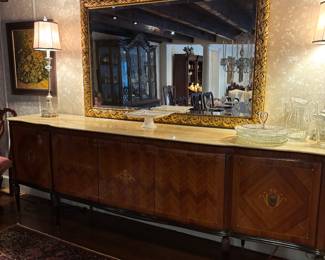 9' Italian La Permanente  Monili Cantù marble top Sideboard