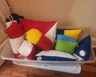 Lots of nautical pillows