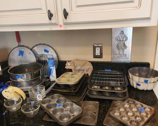 Baking sheets muffin tins Bundt pans