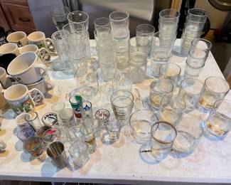 Crown Royal and other drinking glasses
