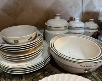 John Deere dishes and serving bowls