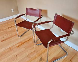 Breuer leather and chrome chairs
