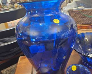 Lots of blue glass