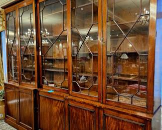 Huge glass and wood library