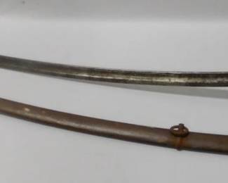 Authentic Antique Civil War 1864 US Cavalry Sword, Signed C. Roby, Chelmsford, Mass, and "US / 1864 / AGM