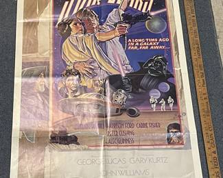 Vintage 1977 Original Star Wars Episode IV A New Hope Movie Poster Style D One Sheet