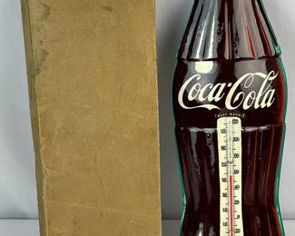 Vintage 1950's Coca Cola Advertising Sign Thermometer Robertson w/ Box NEW OLD STOCK