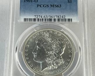 1901-O US $1 Morgan Silver Dollar PCGS Graded MS63