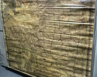 RARE Antique 1860 The State of New York Linen Back Scroll Wall Map From New and Original Surveys of J.H. French