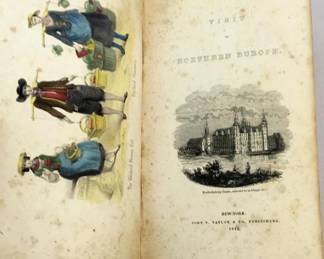 1842 Visit to Northern Europe 2 Volume Set by Robert Baird w/ Fold-Out Maps Illustrated FIRST EDITION