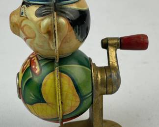 Vintage 1950's West Germany KUM Tin Litho Figural Man Tabletop Pencil Sharpener WORKS
